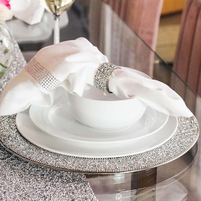 Sparkles Home Luminous Rhinestone Napkin Rings (Set of 4)