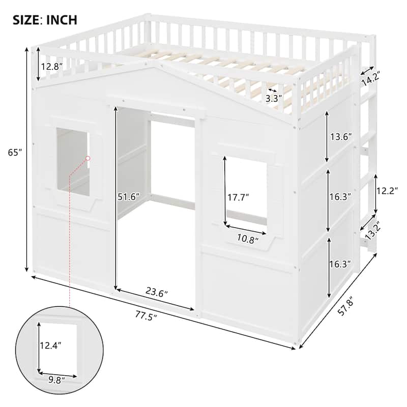 Full House Loft Bed with Gaming Area