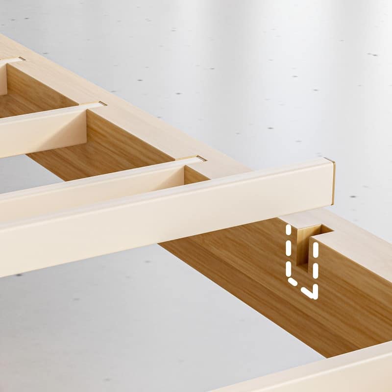 18-inch bamboo and metal platform bed frame, sturdy and durable, easy to assemble