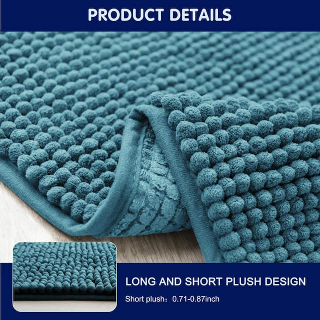 Subrtex Chenille Soft Rugs Super Water Absorbing Shower Mats