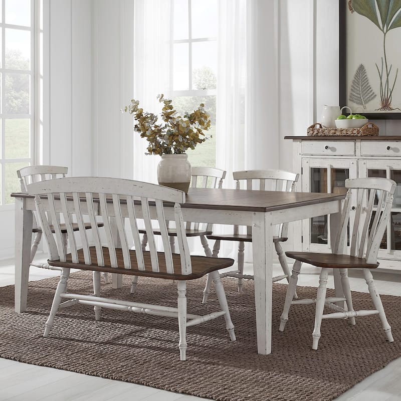 Al Fresco Rectangular Table Set with Dining Chairs Various Options - 4 Side Chairs, Dining Bench