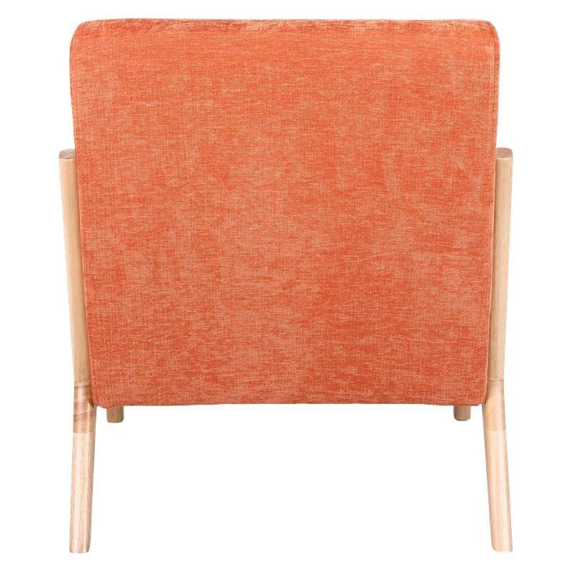 Mid-Century Modern Accent Chair with Solid Wood Frame and Detachable Lumbar Pillow for Living Room or Bedroom