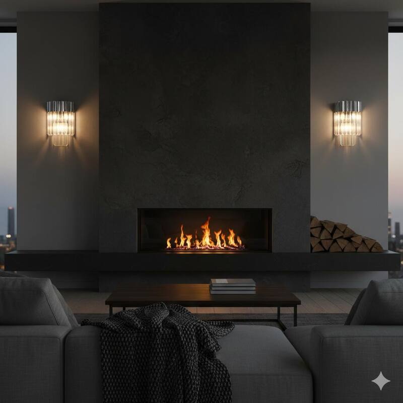 Modern 3-Light Chrome Stainless Steel Frame Wall Sconce