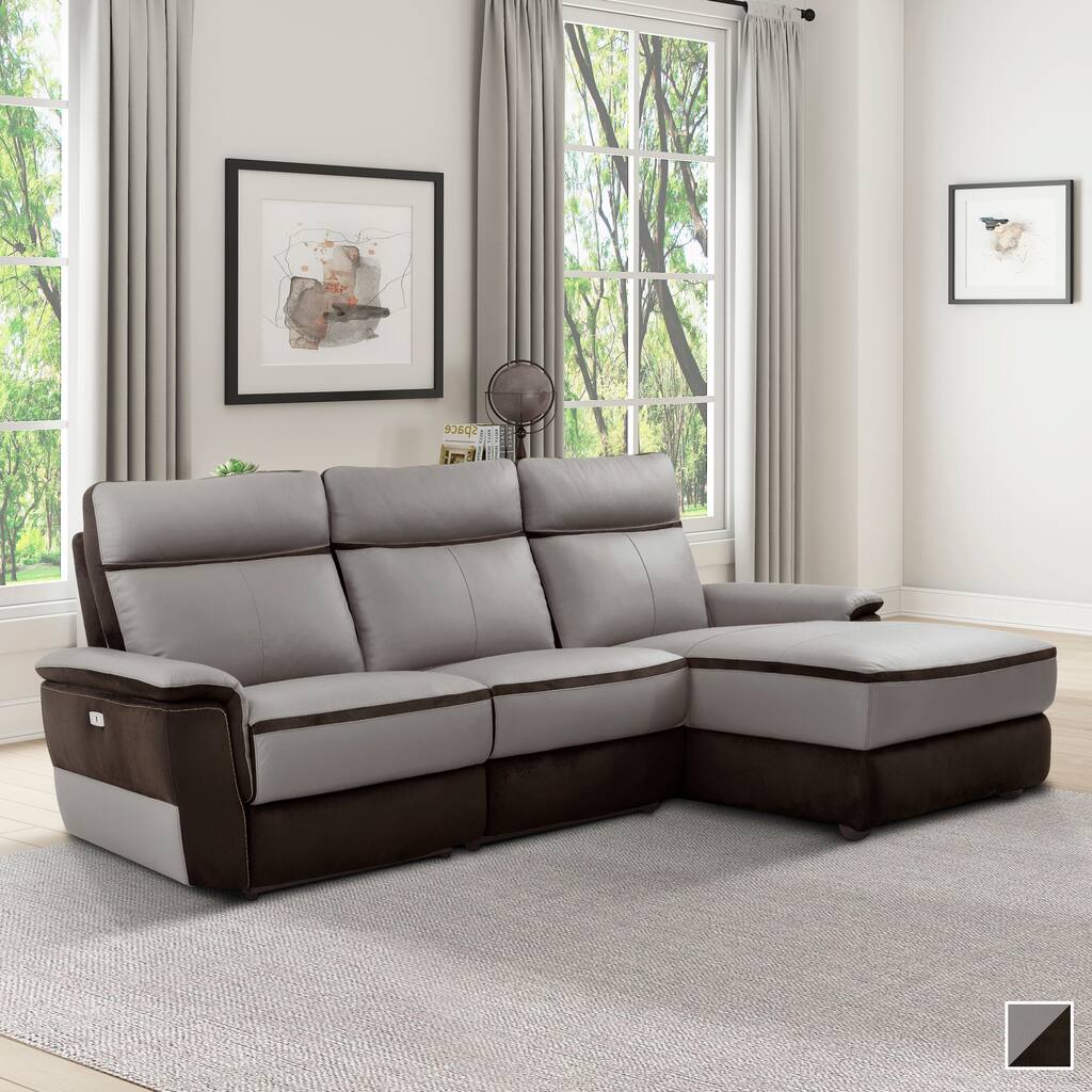 Barberton Power Modular Reclining Sectional Sofa with Right Chaise