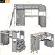 preview thumbnail 12 of 12, Pine Wood Loft Bed with Wardrobe, Desk, and Swappable Ladder - Twin Size