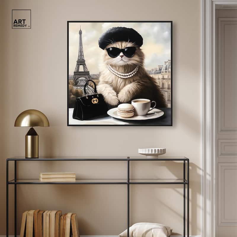Cat in Paris Treats Canvas by Art Remedy
