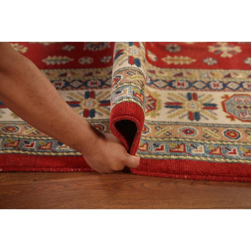 Red Kazak Oriental Area Rug Hand-Knotted Living Room Wool Carpet - 8'5"x 11'6"