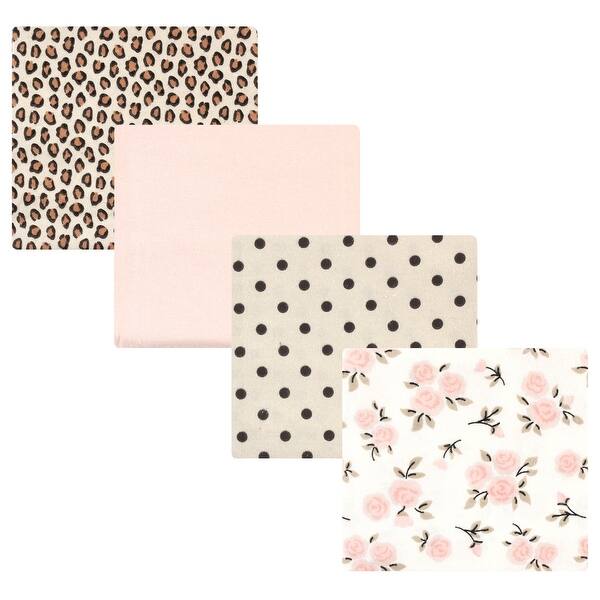 slide 1 of 1, Hudson Baby Infant Girl Cotton Rich Flannel Receiving Blankets, Neutral Pink Floral, One Size - Neutral Pink Floral - One Size One Size - Neutral Pink Floral