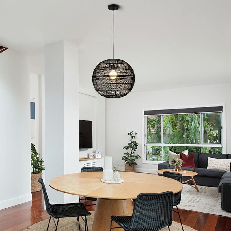 Hand-woven Rattan Pendant Light for - W17.9' X H 16.14' - N/A