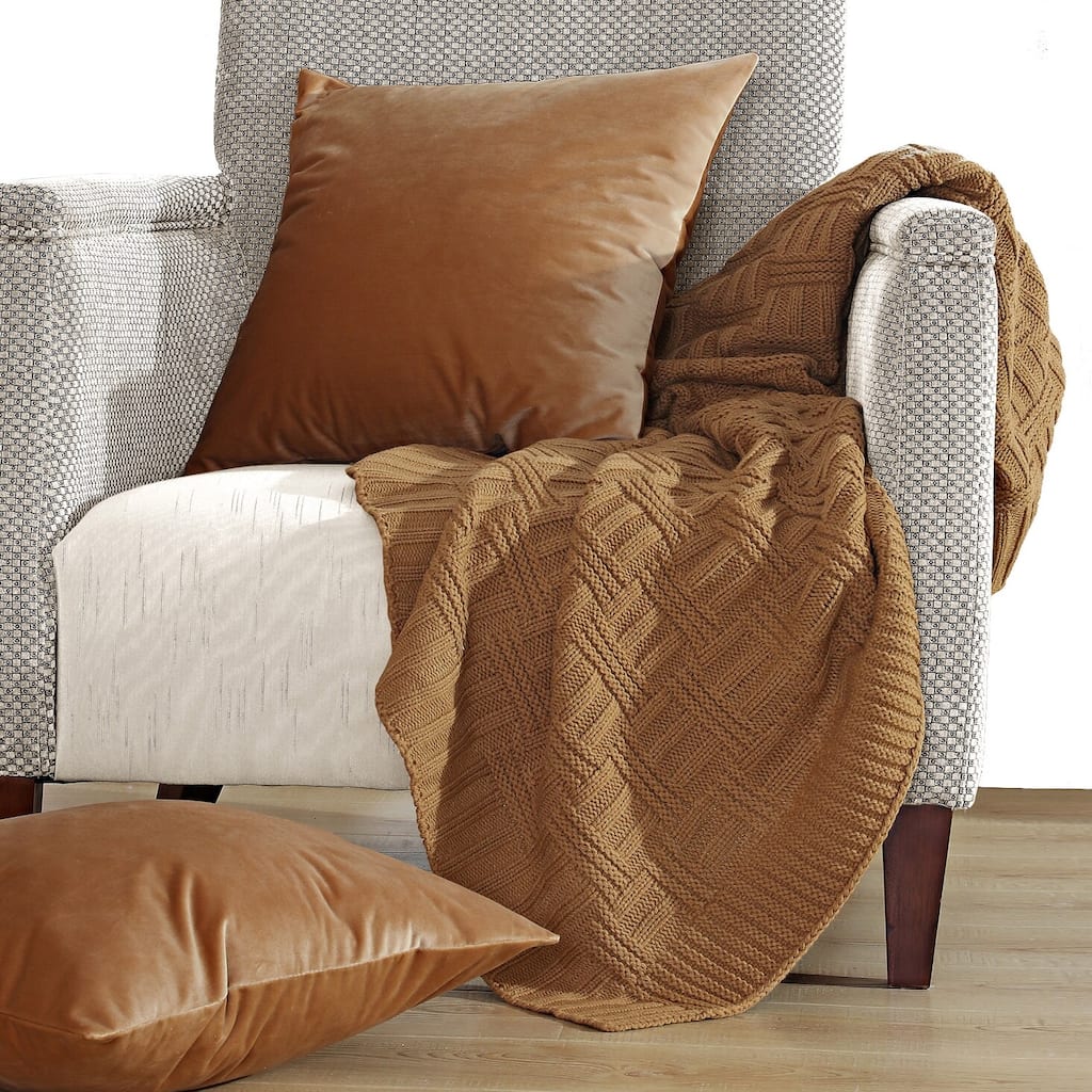 EZ Match Brooke Cable Knitted Throw Combo