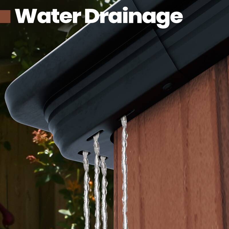 8X8/8X10/8X12 FT Resin Outdoor Storage Shed with Window Vent Floor for Patio Furniture and Tools