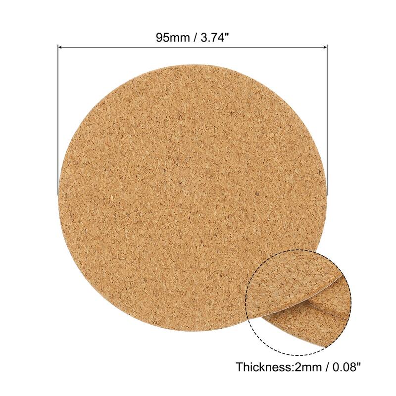 Round Coasters 1mm Thick Cork Cup Mat Self-Adhesive Pad