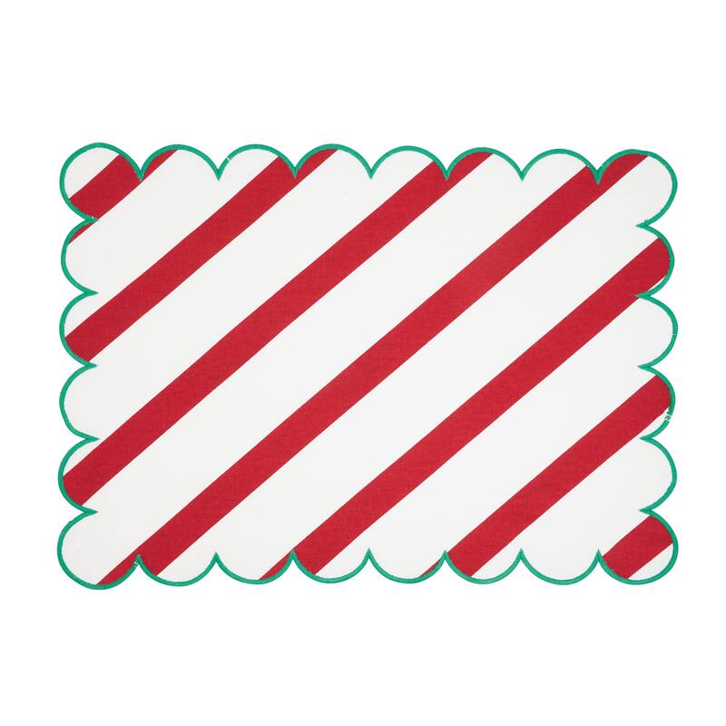 Eco Scallop Border Placemat (Set of 4) - 14"x20" - Green