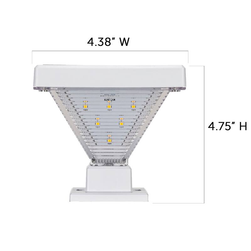Luxor Outdoor Solar LED Deck Post Cap Light with Hi/Lo Options (2-PK)