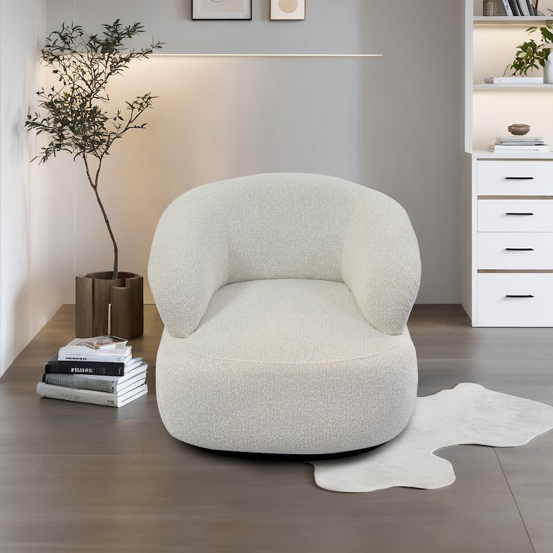 Kieon 33"W 360 Swivel Barrel Chair Modern Accent Chair Set of 2