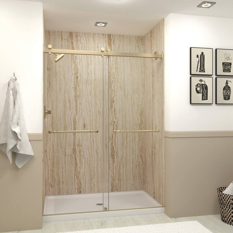 Transolid BYPT608010C-N 80" High x 60" Wide Bypass Frameless Shower