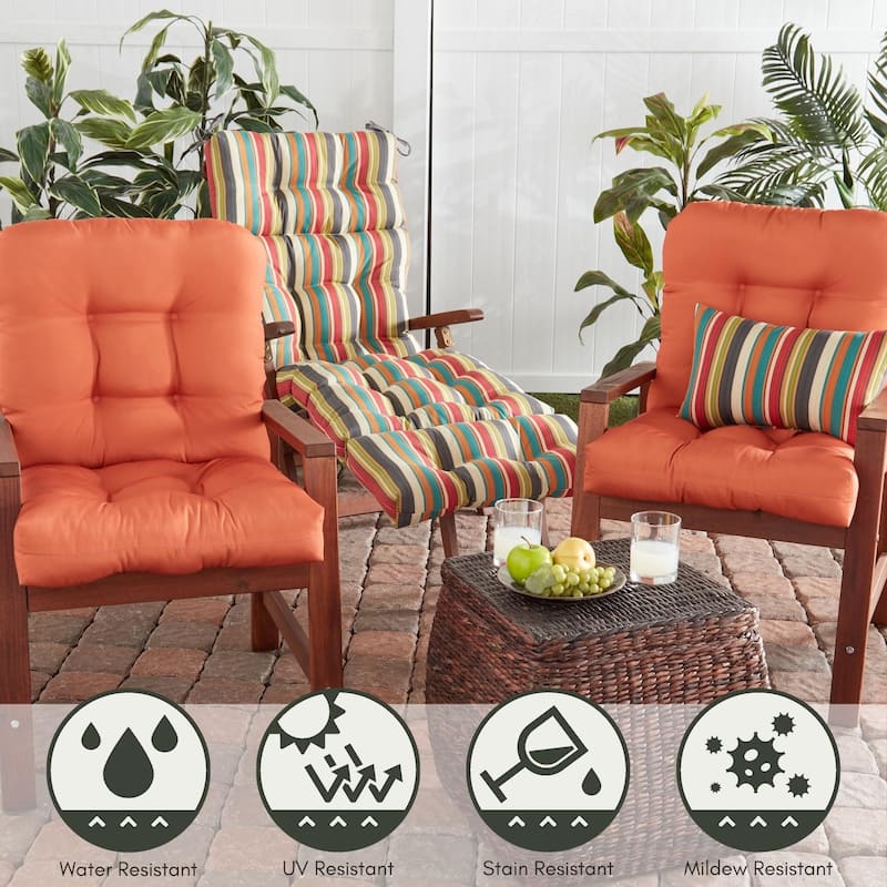 Outdoor 21 x 42-inch Rust Seat/Back Chair Cushion (Set of 2) (Cushions Only)