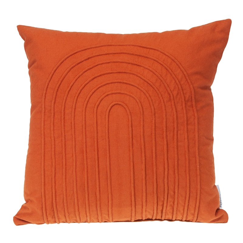 HomeRoots 18" Orange Geometric Cotton Throw Pillow