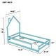 preview thumbnail 28 of 33, Twin Size Wood bed with House-shaped Headboard Floor bed with Fences