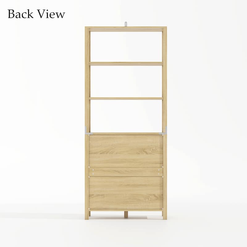 70.8" Tall Laundry Hampers, Bathroom Cabinet with Tilt-Out Baskets