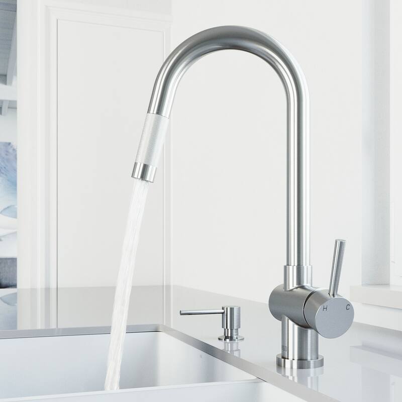 VIGO Gramercy 17" H Single Handle Pull-Down Spout Kitchen Faucet