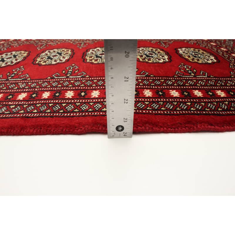 ECARPETGALLERY Hand-knotted Finest Peshawar Bokhara Red Wool Rug - 2'1 x 3'1