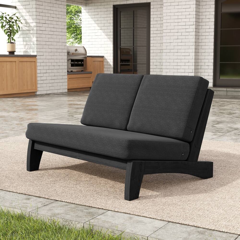 Outdoor Patio Furniture Acacia Wood Club Chair Set with All-Weather Cushions