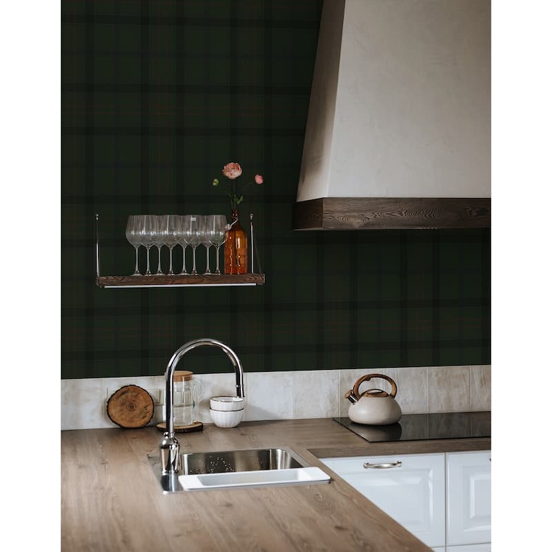 Seabrook Designs Tailor Plaid Prepasted Wallpaper