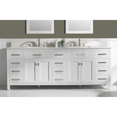 Valentino 84" Double Vanity in White