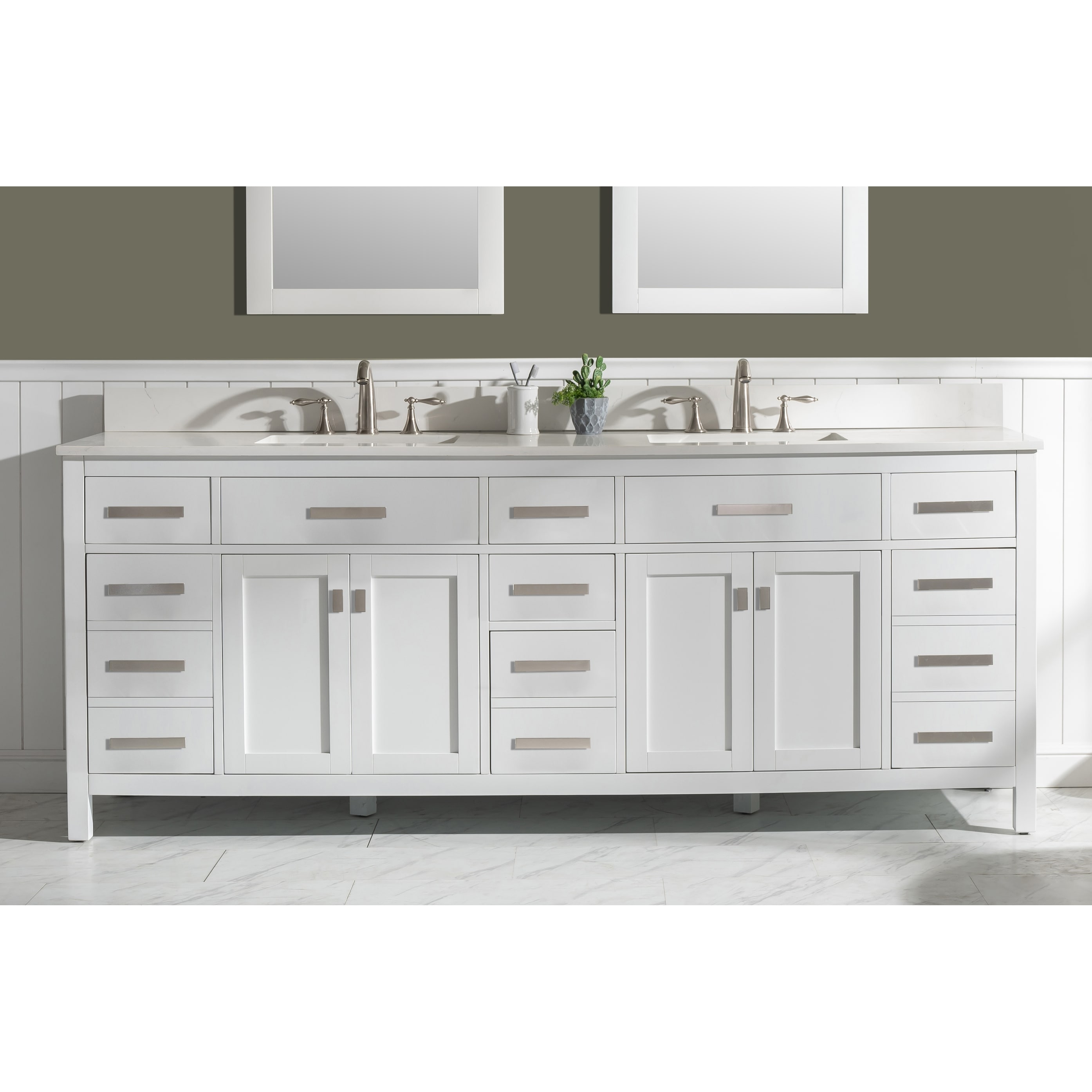 Valentino 84" Double Vanity in White