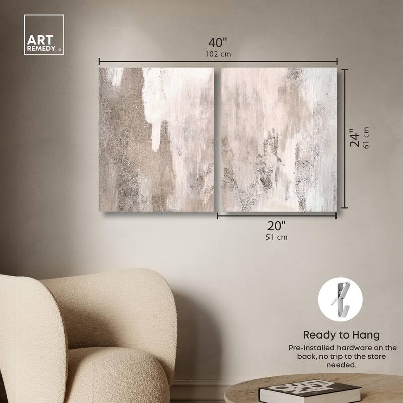 Striated Texture II Canvas Set of 2 by Art Remedy, Gallery Wrapped