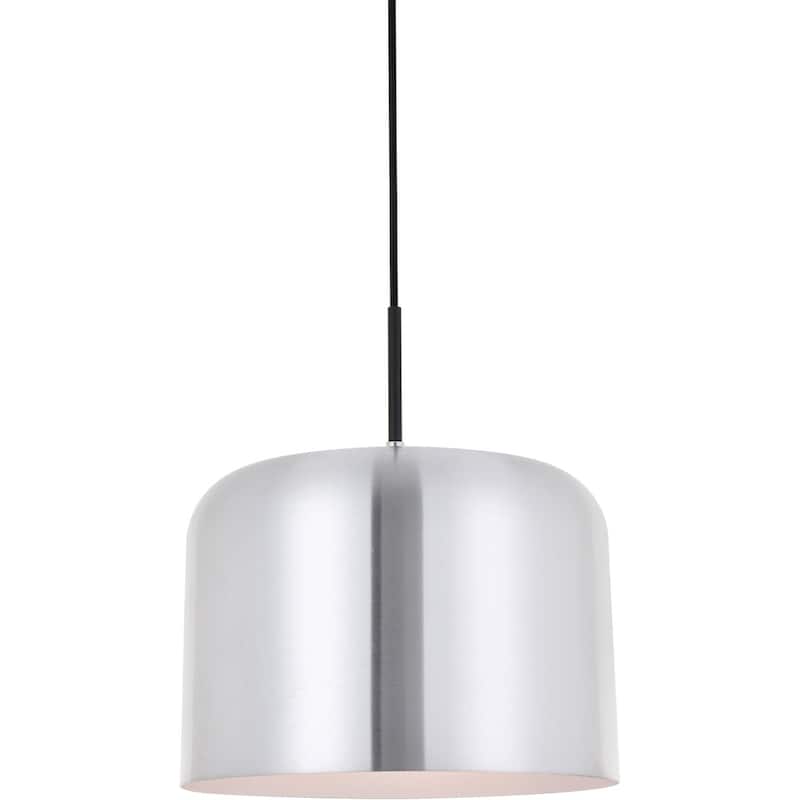 Elegant Lighting Etude Single Light 11" Wide Pendant - Brushed Nickel / Black