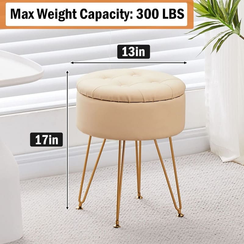 Storage Round Ottoman Multifunctional