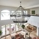 preview thumbnail 10 of 13, Modern Farmhouse Chandelier 2 Tier Large Black Wagon Wheel Chandeliers