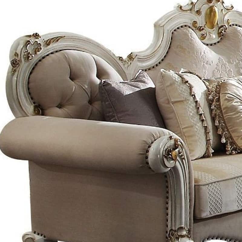 HomeRoots 93" Pearl Velvet Sofa And Toss Pillows - 93