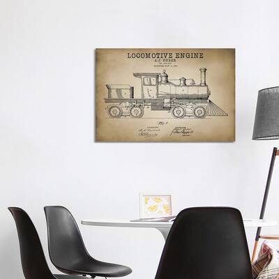 iCanvas "Locomotive Engine, 1891" by PatentPrintStore Canvas Print