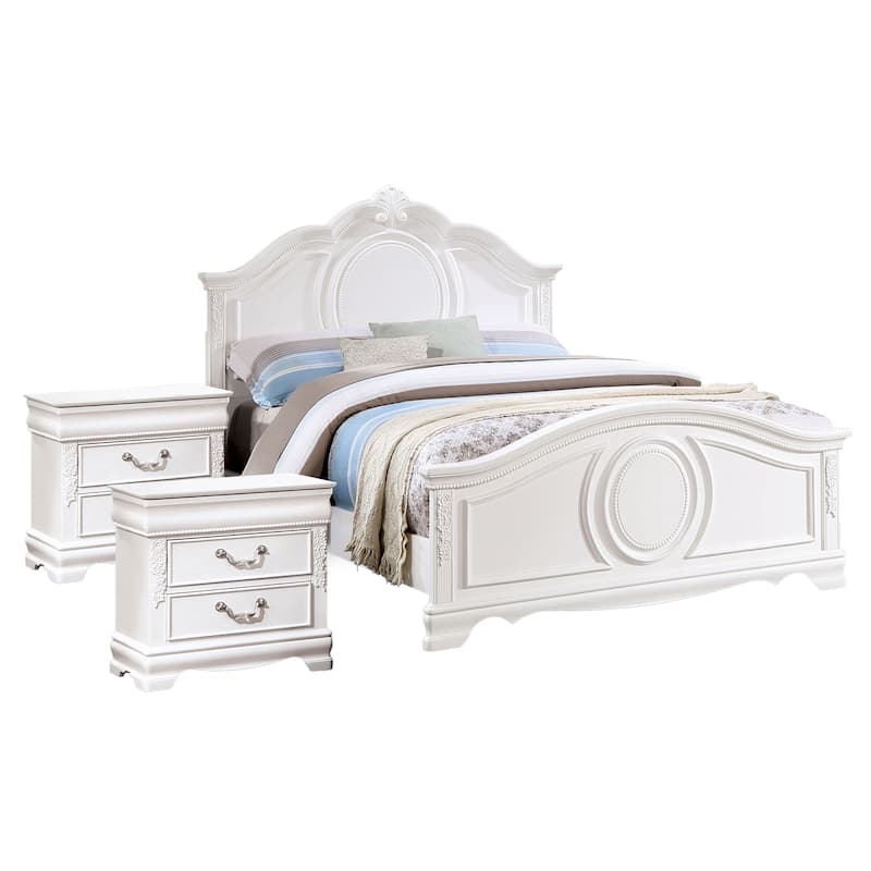 Furniture of America Pati 3-Piece White Wood Panel Bedroom Set