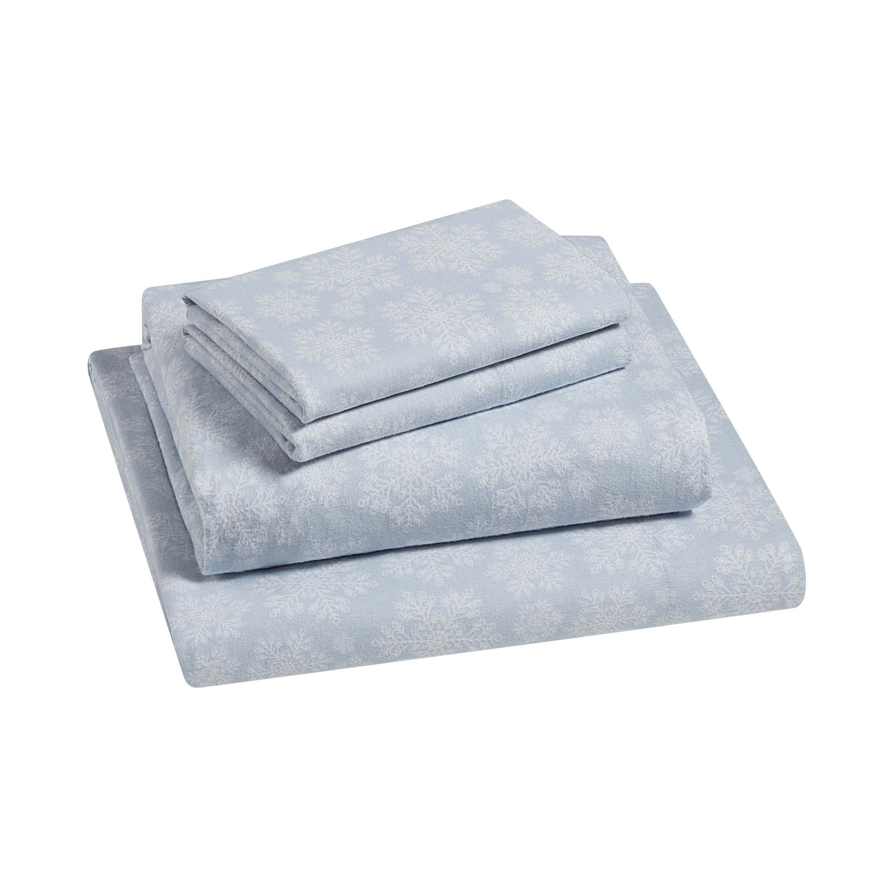 Tahari Home Snowflake Triple Brushed Cotton Flannel Bed Sheet Set