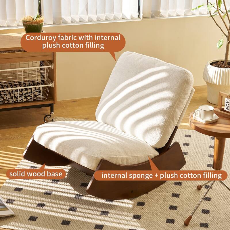 Comfortable Glider Rocking Chair Reading Chair - 35.40"L * 24.2"W * 28.3"H