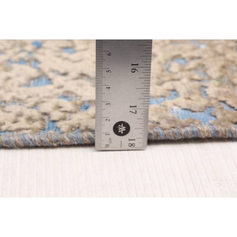 ECARPETGALLERY Hand-knotted Color Transition Beige, Light Blue Wool Rug - 4'9 x 6'4