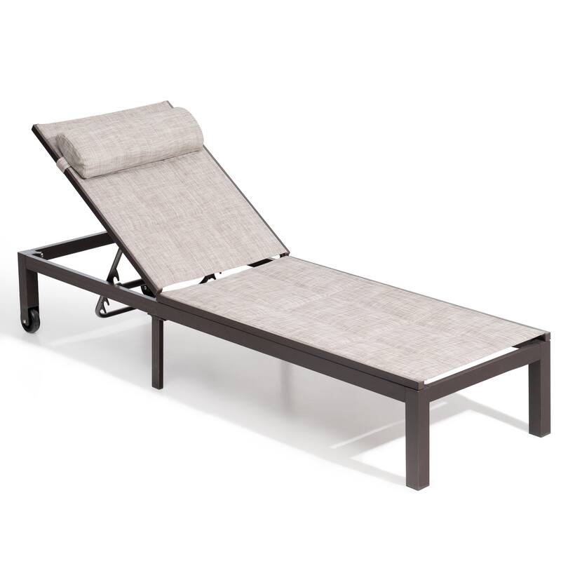 Set of 2/4 Outdoor Aluminum Chaise Lounge Chairs with Adjustable Backrest