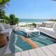 preview thumbnail 9 of 7, Machine Washable Indoor/ Outdoor Abstract Contemporary Chantille Rug