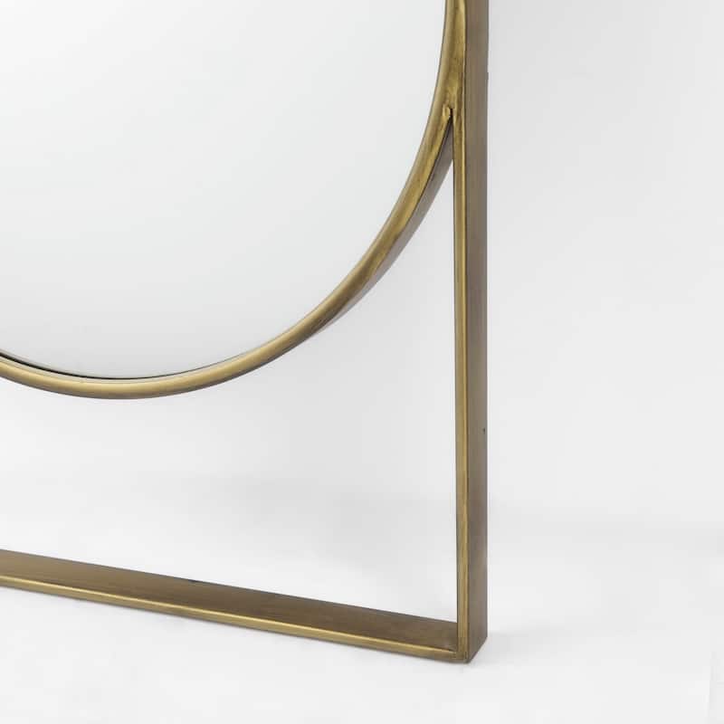 Sadie Antique Gold Rounded Arch Floor Mirror - 28" x 78"