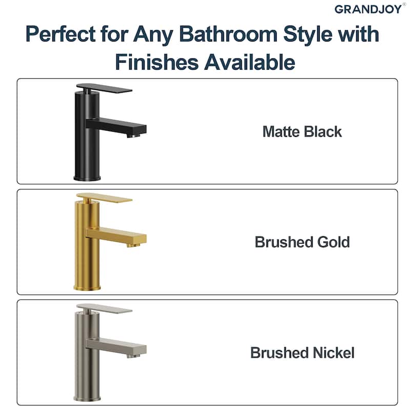 GRANDJOY 2-Pack Modern Single Handle Bathroom Vanity Faucet, Single-Hole Installation