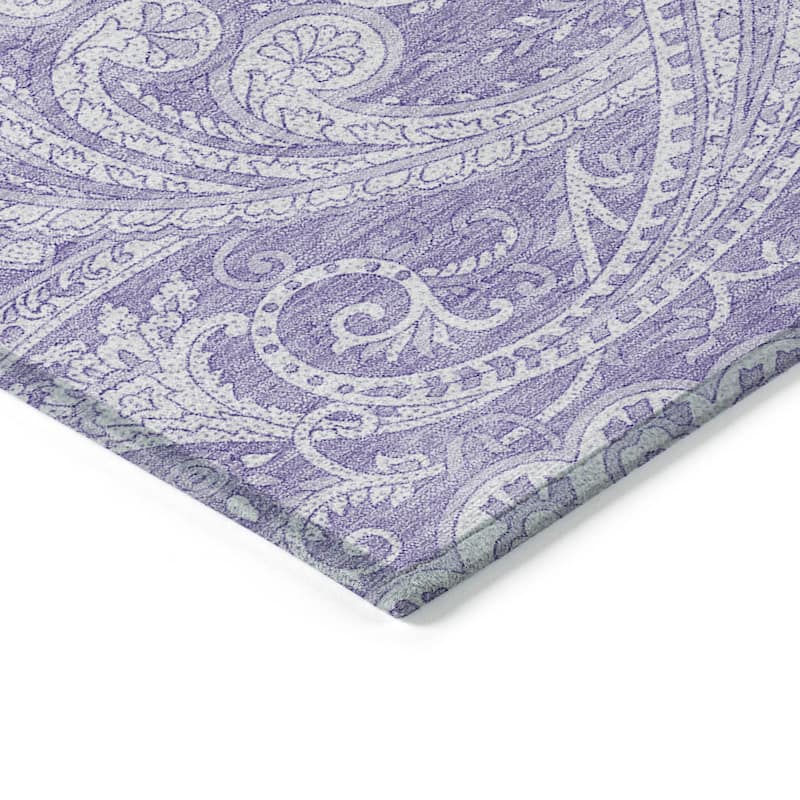 Machine Washable Indoor/ Outdoor Chantille Paisley Traditional Rug