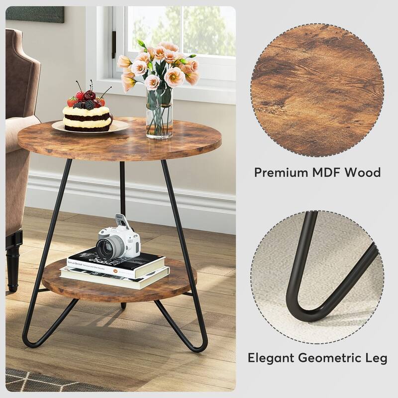 Modern End Table Round Side Table Nightstand Bedside Table