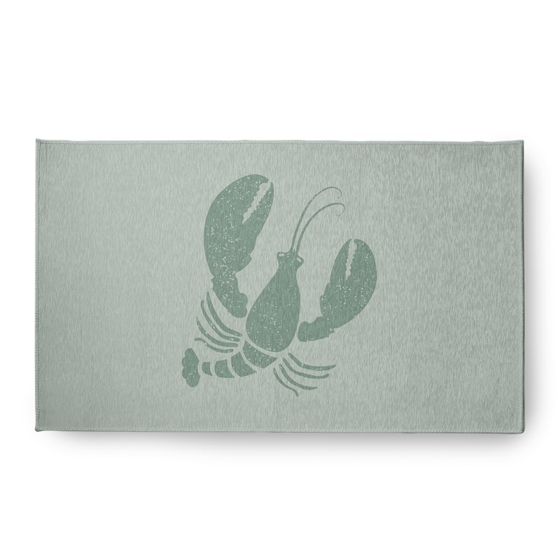 Lobster Nautical Chenille Rug - Sage - 18" x 30"