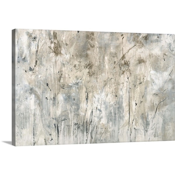 slide 2 of 8, GreatBIGCanvas "Subtle Frosted Floral" Neutral Abstract Canvas Wall Art