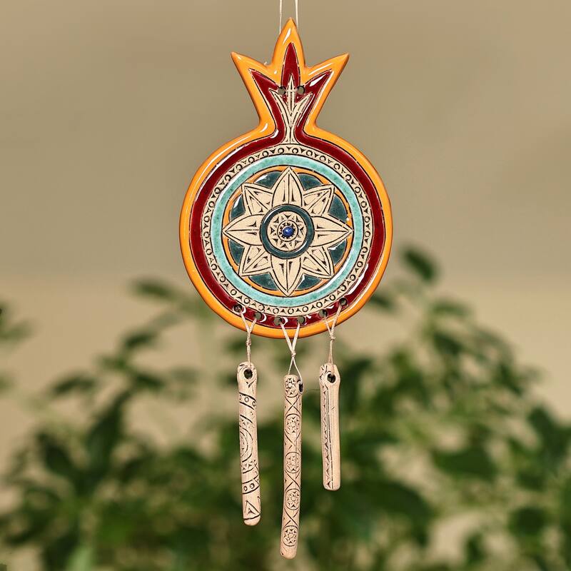 Novica Handmade Floral Luck Ceramic Wall Decor