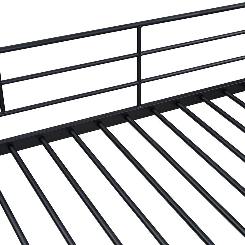 Metal Bunk Bed with Storage Ladder & Wardrobe